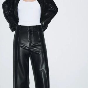 Zara Black faux  Leather Pants
